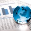 globe on top of financial report